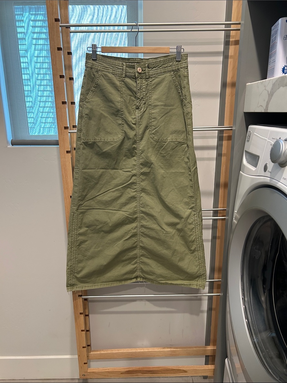 American Eagle Outfitters Olive Green Utility Maxi Skirt